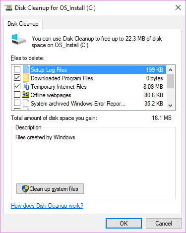 Cleaning disk on windows 10