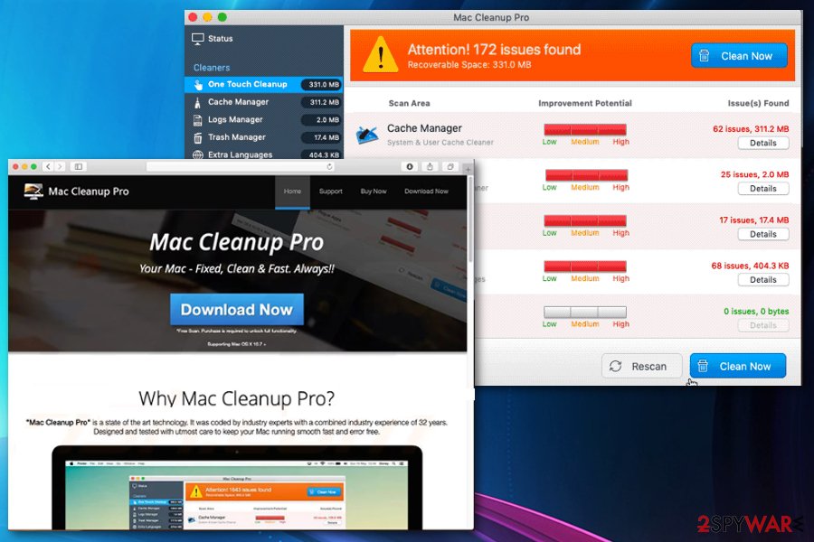 get rid of mac cleaner popups
